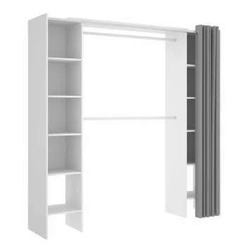 DEKIT Armarios Blancos|Armarios Roperos^Vestidor Suit Doble A Medida Con Cortina En Color Blanco