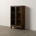 IXIA Vitrinas^VITRINA MARRÓN MADERA DE MANGO SALÓN 80 X 40 X 140 CM