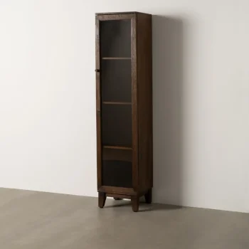 IXIA Vitrinas^VITRINA MARRÓN MADERA DE MANGO SALÓN 40 X 40 X 180 CM